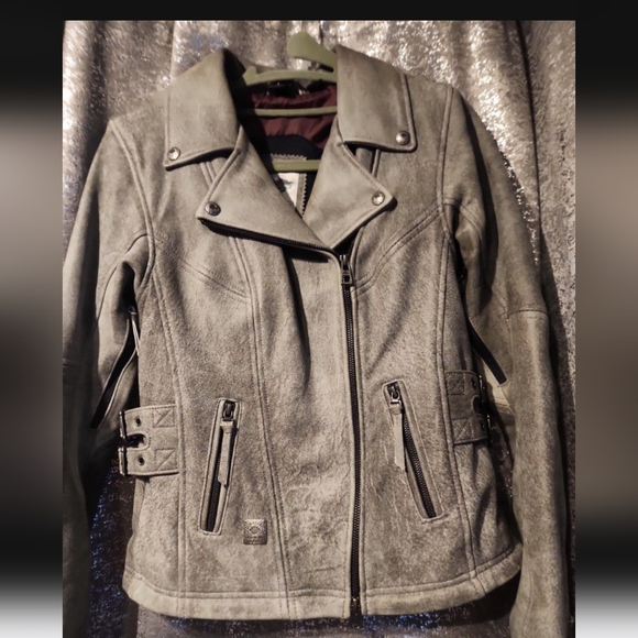 Harley Davidson Pierce Leather Biker Jacket Heavyweight Lambskin Moto b size xs